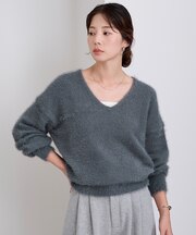 シャギーVネックニット