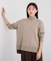 ベーシックハイネックスウェットライクニット