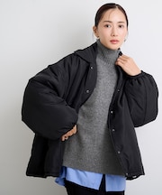 ウールブレンドハイネックニットプルオーバー