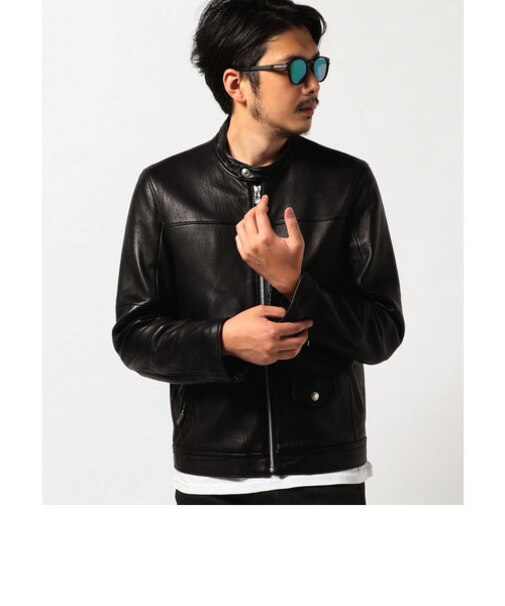 GARNI別注レザーシングルライダースブルゾン｜メンズビギの通販｜&mall 