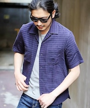 オープンカラー半袖シャツ
