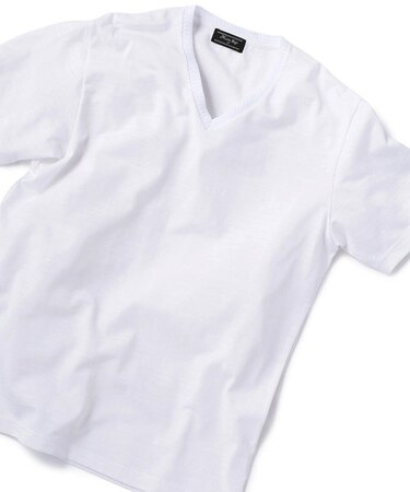 スラブ天竺 Vネックカットソー/Tシャツ