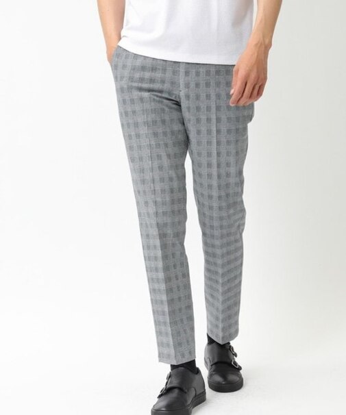 【COOL DOTS(クールドッツ)】グレンチェックプリント イージーパンツ【セットアップ・別売りジャケット有り】