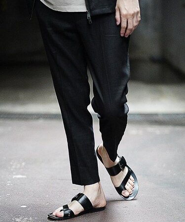 スラブリネンストレッチパンツ