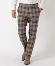 【TESSUTI DI SONDRIO/テッスーティ・ディ・ソンドリオ】メランジチェック ストレッチパンツ fabric made in italy