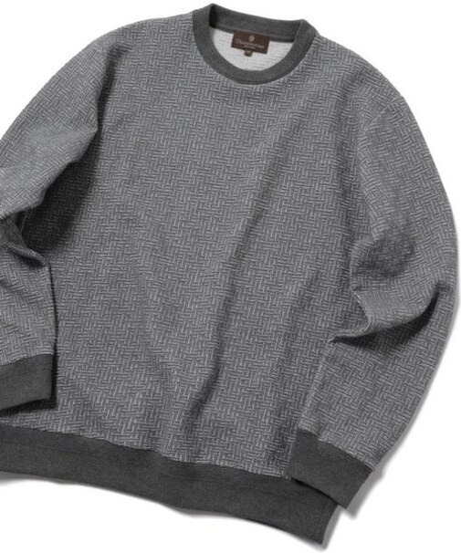 イントレ柄フクレジャガードカットソー　made in japan