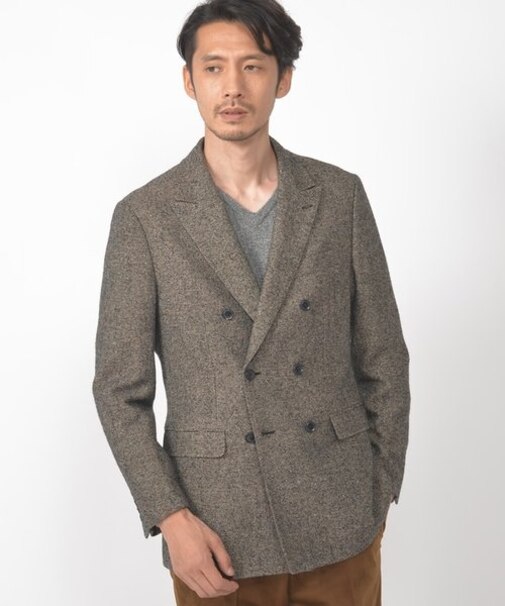 カラーネップダブルブレステッドジャケット