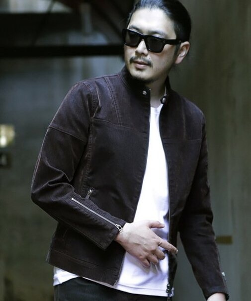 フロッキーデニムシングルライダース