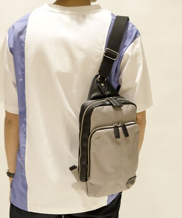 【PRO-SPERITY/プロスペリティ】別注デニムライククロス×シンセティックレザーボディバッグ