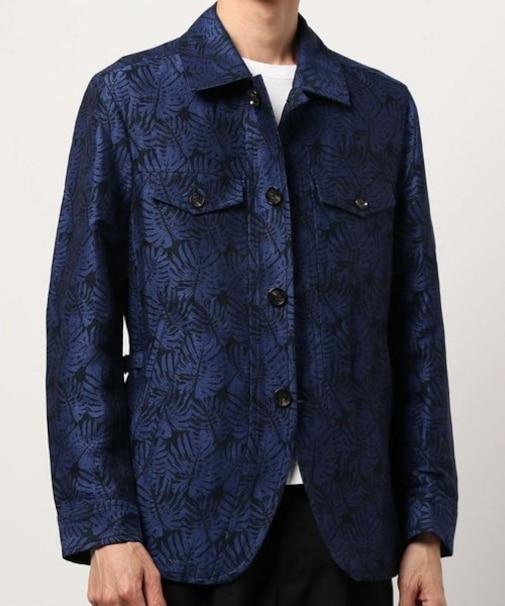 【伊LEGGIUNO（レジウノ）】リーフ柄ジャカードジャケット