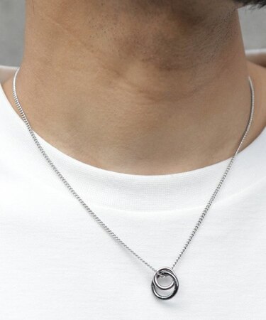 Wリングネックレス