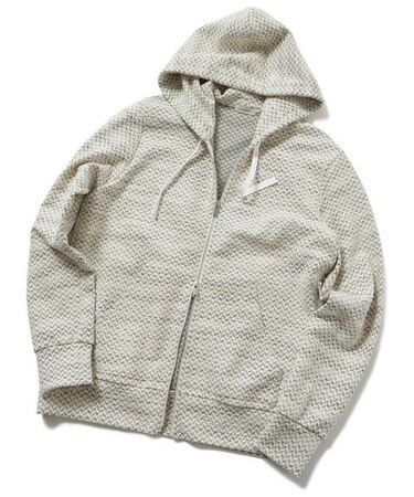 ＜Seagreen/シーングリーン＞ヘリンボーンスラブフーディ　made in japan