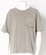 Uネックピグメントカット半袖Tシャツ