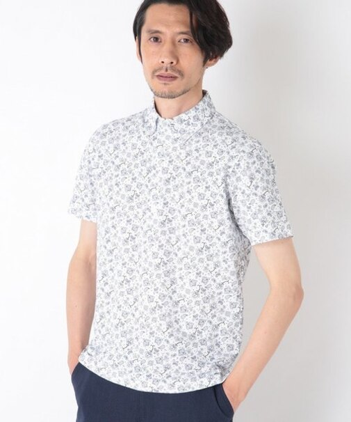 ペイズリープリント　カノコポロシャツ