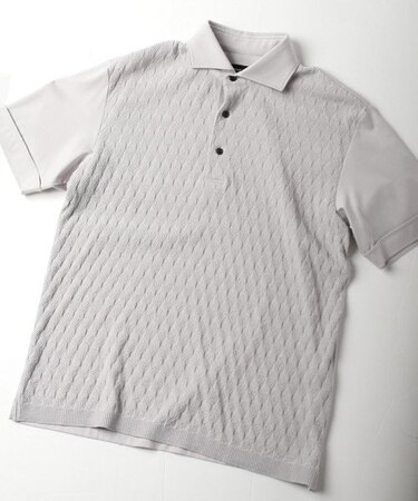 ハイツイストコットンコンビポロシャツ