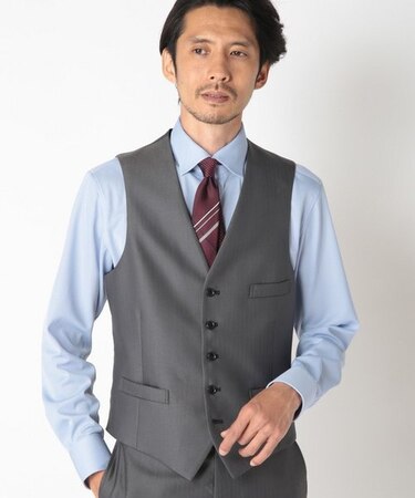 TW ストライプ柄ベスト/別売りスーツあり/ビジカジ/ON・OFF兼用