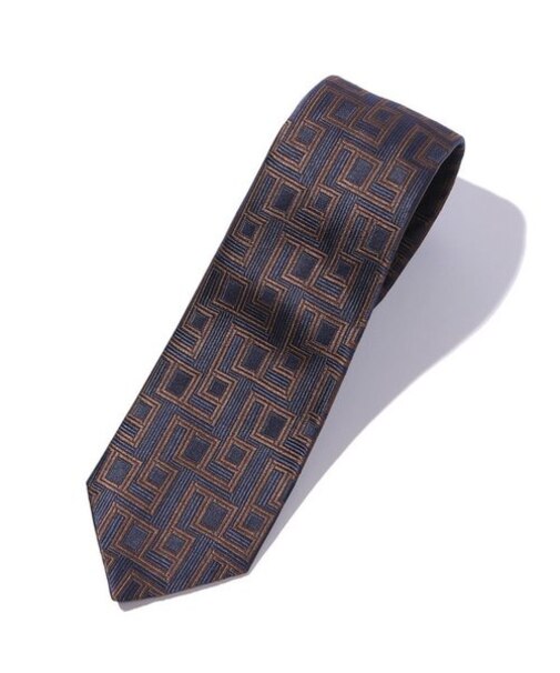 幾何学柄ネクタイ Fabric made in ITALY