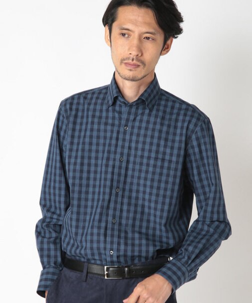 メランジチェックシャツ