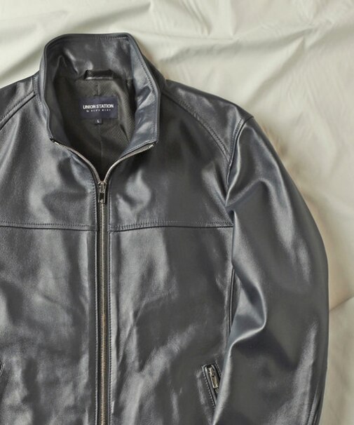 ラムレザースタンドカラージャケット