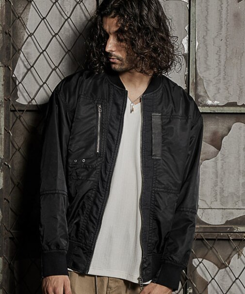 <Safari12月号掲載>デニム切り替えMA-1