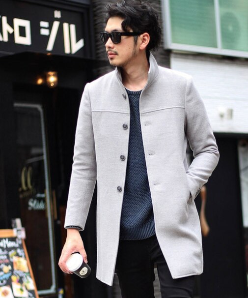 ハイブリットメルトンスタンドカラーコート