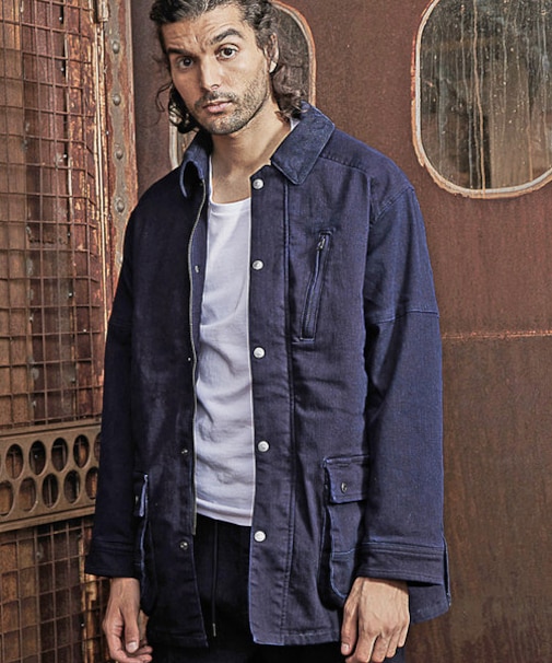 <Safari12月号掲載>着脱ライナー付きワークデニムブルゾン<セットアップ対応>