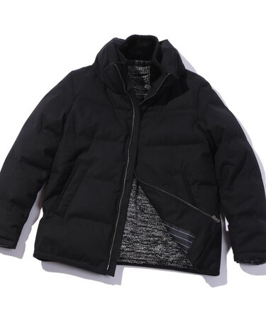 【俳優 渡部篤郎さん着用】マイクロブロックチェックボリュームネックダウンブルゾン