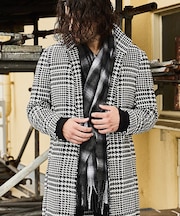 <Safari12月号掲載>ウール混オンブレーチェックマフラー