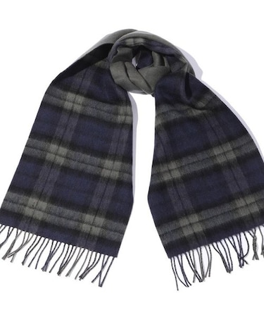 カシミヤ混リバー シブルチェックマフラー