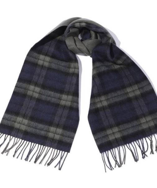 カシミヤ混リバー シブルチェックマフラー