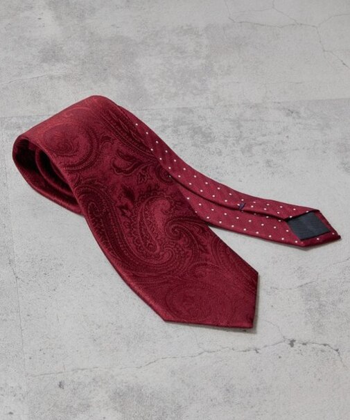 シャドーペイズリー/ドットネクタイ＜同素材スカーフあり＞
