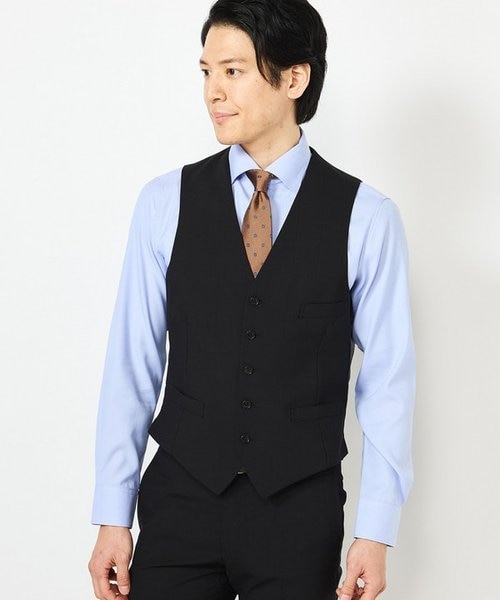 TW綾ブラックスーツベスト/別売りスーツあり/ビジカジ/ON・OFF兼用
