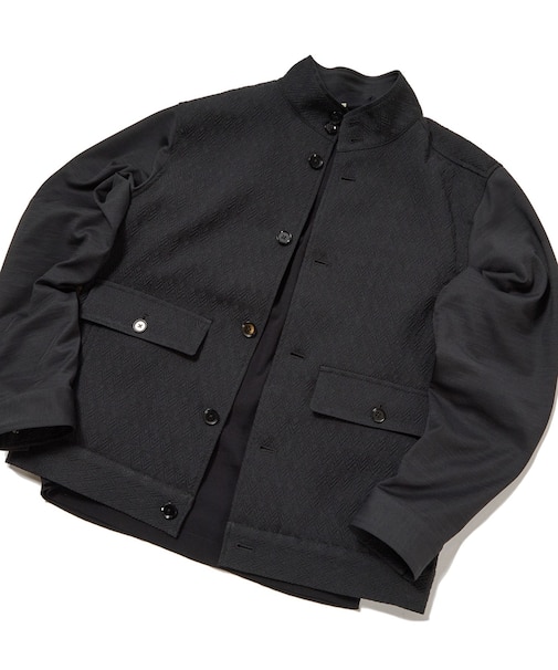 膨れジャガードストレッチブルゾン