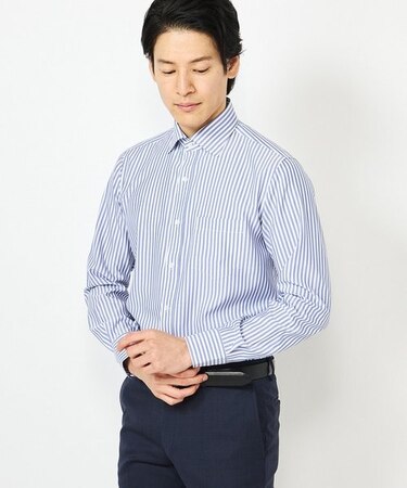 【COOL MAX(クールマックス)】 ストライプ・ギンガムチェックスナップダウンシャツ/吸水速乾/ストレッチ