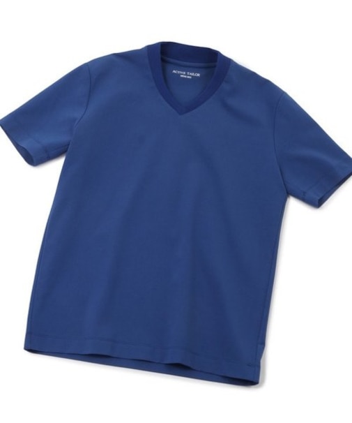 【ACTIVE TAILOR】シルケットスムースVネックTシャツ