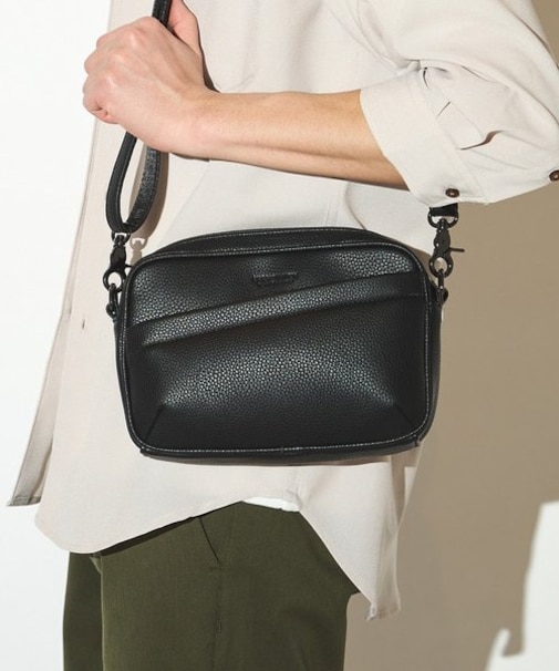 シンセティックレザー型押しミニショルダーバッグ