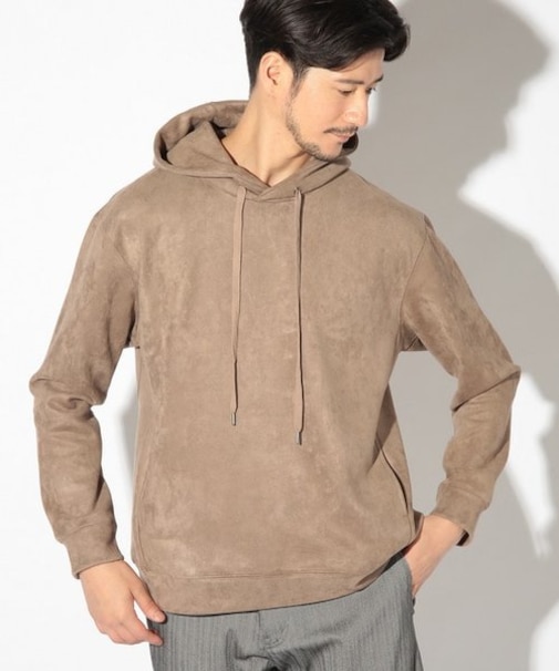 ストレッチフェイクスエードポンチパーカー