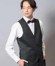 ウールポリエステルギャバジンスーツベスト（同素材セットアップあり）