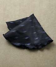 変形アーガイル柄丸型チーフ(同素材ネクタイあり)