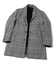 ウールアクリルグレンチェックチェスターコート