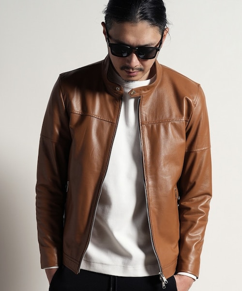 Delan ラムレザー シングルライダース サイズ44 イタリア製 イタリアラムレザーシングルライダース｜メンズビギの通販｜&mall