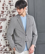 シルケットストライプジャガードテーラードジャケット