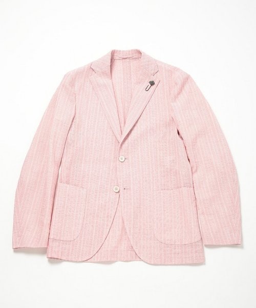 LARDINI(ラルディーニ)】コットンリネンドビーストライプジャケット