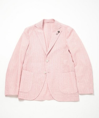 【LARDINI(ラルディーニ)】コットンリネンドビーストライプジャケット