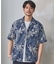 ボタニカル柄プリントオープンカラーシャツ