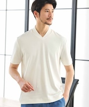 シルケットスムースVネックテーラーTシャツ