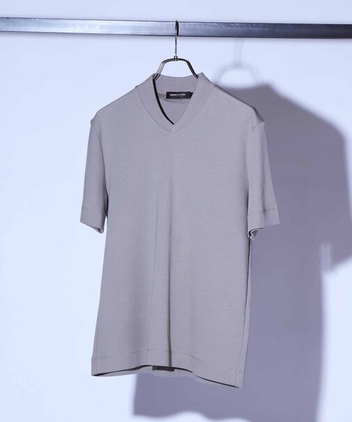 シルケットスムースVネックテーラーTシャツ