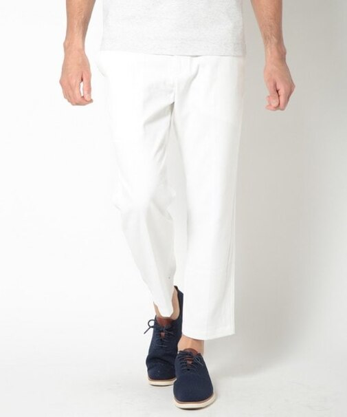 多機能コットンリネンアンクルパンツ