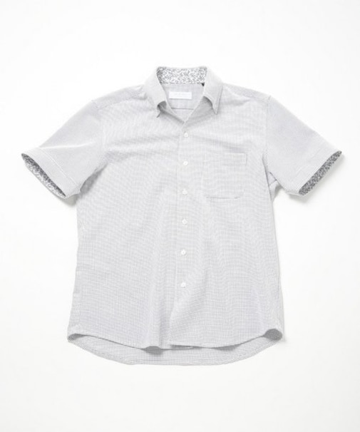 【ACTIVE TAILOR】吸水速乾ミニワッフルワンピースカラー半袖シャツ