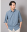 麻調ポリエステル七分袖シャツ
